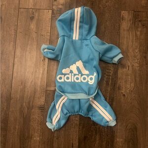 Blue small dog onesie track suit